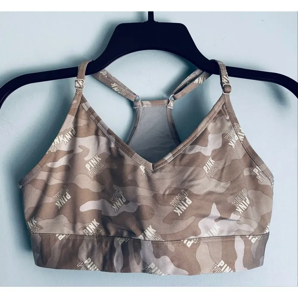 PINK Victoria's Secret Ultimate Lightly Lined Sports Bra Camo M